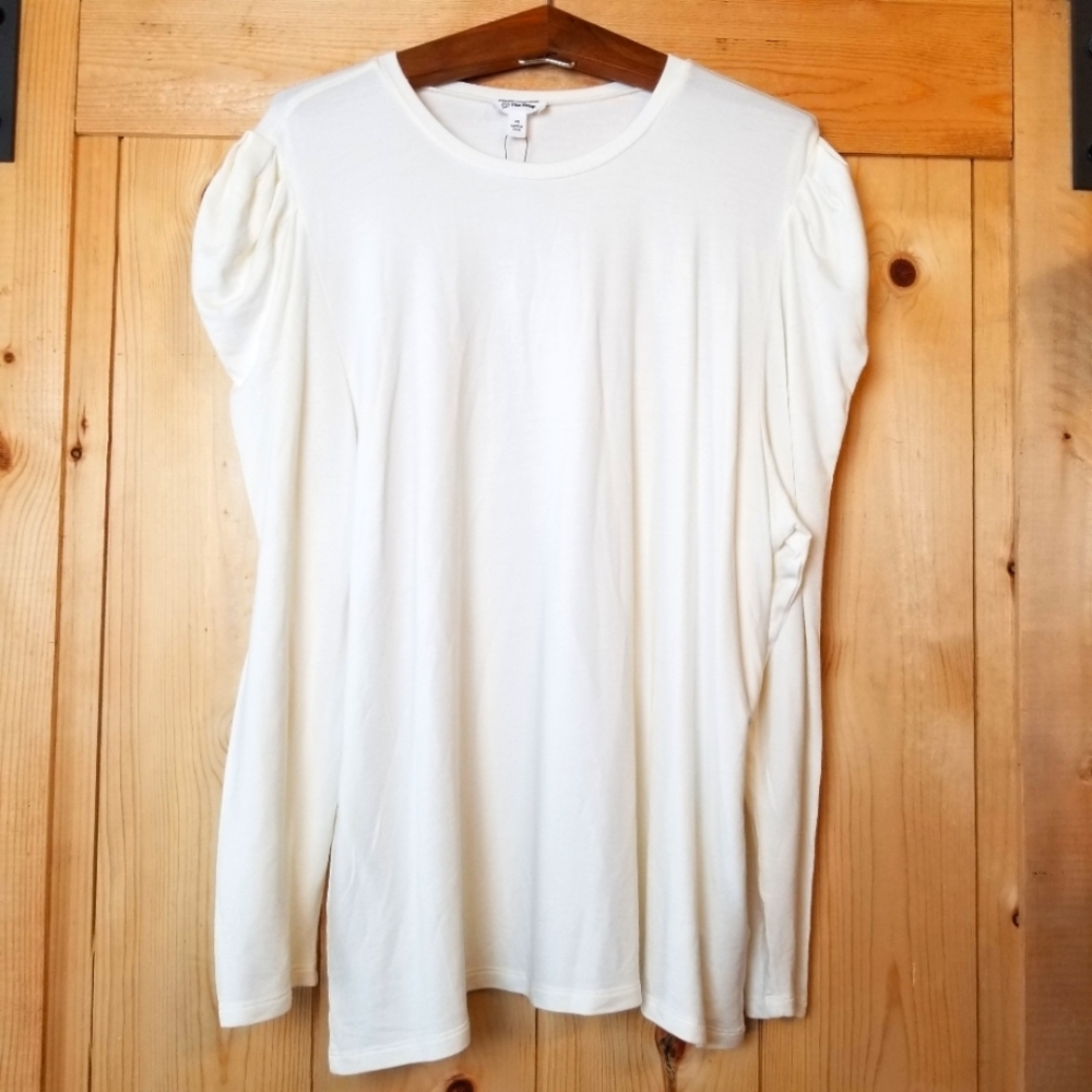 Caralyn Mirand The Drop Ivory Puff Long Sleeve Top NWT